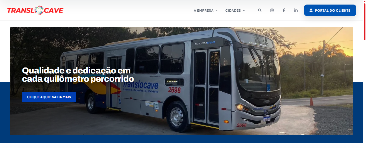 Captura de tela do site Translocave